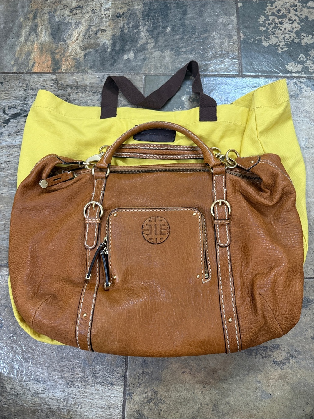 Antonio Melani Cognac Leather Tote